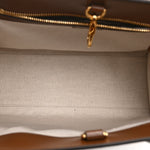 GG Supreme Monogram Azalea Calfskin Small Retro Interlocking G Tote Bag Beige Ebony Brown Sugar