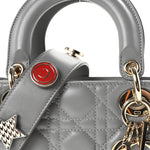 Lambskin Cannage Small My Lucky Badges My Lady Dior Grey