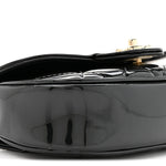 Patent Calfskin Quilted Mini Flap Black