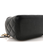 Caviar Quilted Small Tiny CC Vanity Case With Chain Black