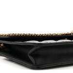 Patent Quilted Chain Around Heart Flap Black