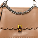 Vitello Liberty Scalloped Studded Kan I Shoulder Bag Sand