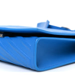 Grained Calfskin Embossed Car Flap Bag Petroleum Blue