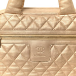 Metallic Lambskin Quilted Coco Cocoon Bowler Light Gold