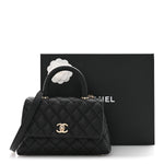 Caviar Quilted Mini Coco Handle Flap Black