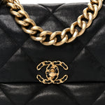 Goatskin Quilted Large Chanel 19 Flap Black