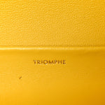 Fluffy Shearling Triomphe Claude Chain Shoulder Bag Yellow