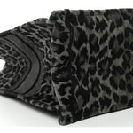 Canvas Mizza Embroidered Large Leopard Book Tote Grey