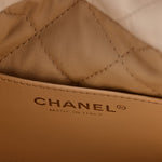Shiny Calfskin Quilted Mini Chanel 22 White Black