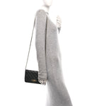 Lambskin Quilted Golden Class Wallet on Chain WOC Black