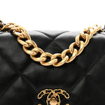 Lambskin Quilted Large Chanel 19 Flap Black