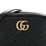 Calfskin Matelasse Mini GG Marmont Chain Shoulder Bag Black
