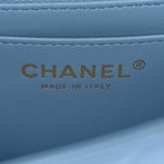 Lambskin Quilted Mini Rectangular Flap Light Blue