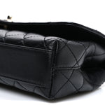 Caviar Quilted Maxi East West Coco Handle Flap Black