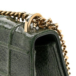 Ceramic Effect Deerskin Large Diorama Flap Bag Malachite Green