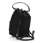 Saffiano Tessuto Nylon Mini Bucket Crossbody Bag Black
