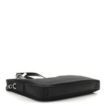 Re-Nylon Saffiano Metal Triangle Logo Briefcase Black