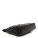 Crumpled Calfskin Quilted 31 Large Shopping Bag Black