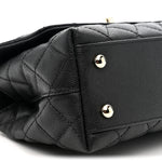 Caviar Quilted Mini Coco Handle Flap Black