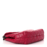 Lambskin Quilted Large Daily Supple Flap Dark Pink