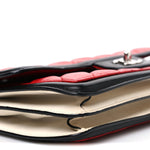 Lambskin Quilted Tri-Color Flap Red White Black