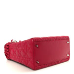 Lambskin Cannage Bow Medium Lady Dior Fuchsia
