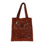 Raffia Summer Banana Tote Clay Brown
