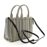 Calfskin Small The Monogram Tote Black White