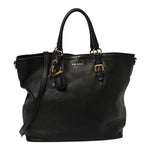 Vitello Daino Tote Black