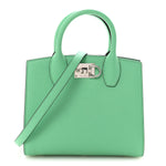 Hammered Calfskin Small The Studio Box Bag Fresh Mint