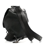 Canvas Calfskin Silver Hardware S Traveler Backpack Black