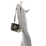 Calfskin Toile de Jouy Carnivora Medium Lady Dior White Black