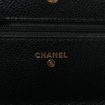Caviar Quilted Wallet on Chain WOC Black