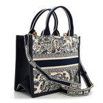 Calfskin Dioriviera Toile De Jouy Small Book Tote With Strap Blue Multicolor