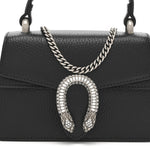 Dollar Calfskin Crystal Mini Dionysus Top Handle Bag Black Crystal