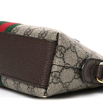 GG Supreme Monogram Textured Dollar Calfskin Web Small Ophidia Dome Shoulder Bag Beige Ebony New Acero