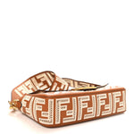 Vitello Seta FF Ajour Embroidered Baguette Brandy