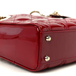 Patent Cannage Mini Lady Dior Red
