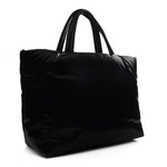 Silktech Canvas Wide Puffer Tote Black
