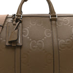 Piuma Calfskin Jumbo GG Embossed Large Duffle Bag Good Taupe