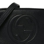 Pebbled Calfskin Small Soho Disco Bag Black