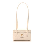 Shiny Caviar Preppy Coco Long Vanity With Strap White