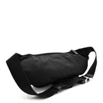 Re-Nylon Saffiano Metal Triple Pocket Belt Bag Black