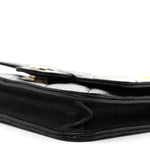 Caviar Quilted Mini Clutch With Chain Black