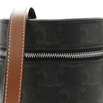 Triomphe Canvas Vertical Cylinder Bag Tan