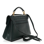 Calfskin Small Margot Top Handle Satchel Verde Olivo