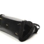 Calfskin Shearling Medium Hug Bag Black