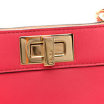Vitello Seta Shiny Nappa Small Peekaboo I SEE U Satchel Lampone Light Rose