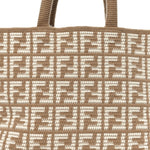 Cashmere Knit FF Large Shopper Tote Cammello