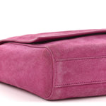 Smooth Calfskin Suede Medium Reversible Monogram Kate Satchel Rose Rubis